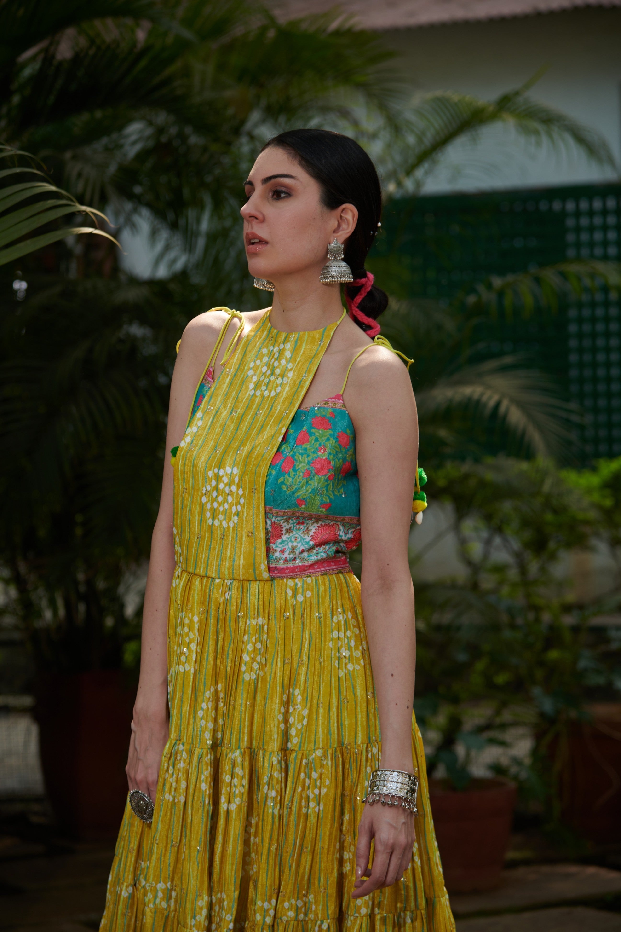 Multi-coloured printed kurta set